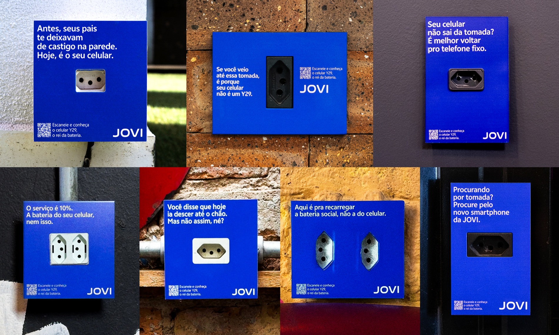JOVI transforma tomadas em mídia para destacar durabilidade da bateria do novo smartphone Y29s 5G