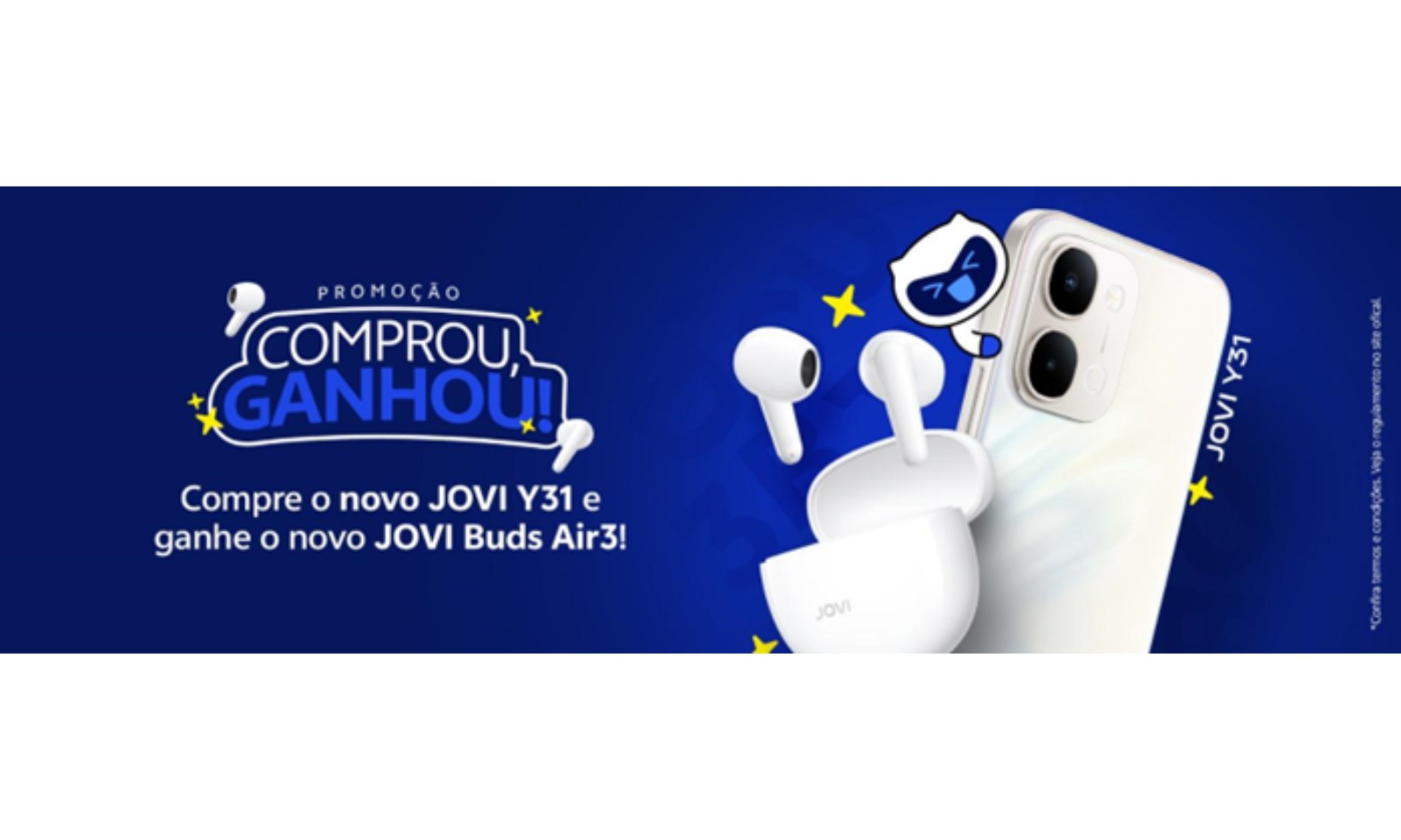 Comprou, ganhou: JOVI e Mercado Livre lançam oferta com JOVI Buds Air3 na compra do Y31 