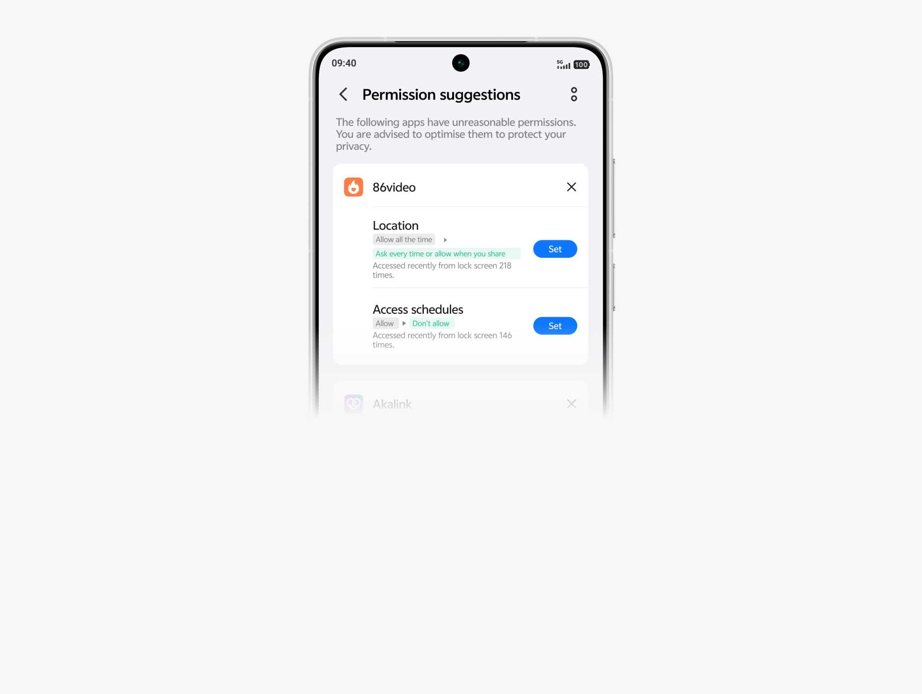 vivo OriginOS 7 with Permission suggestions