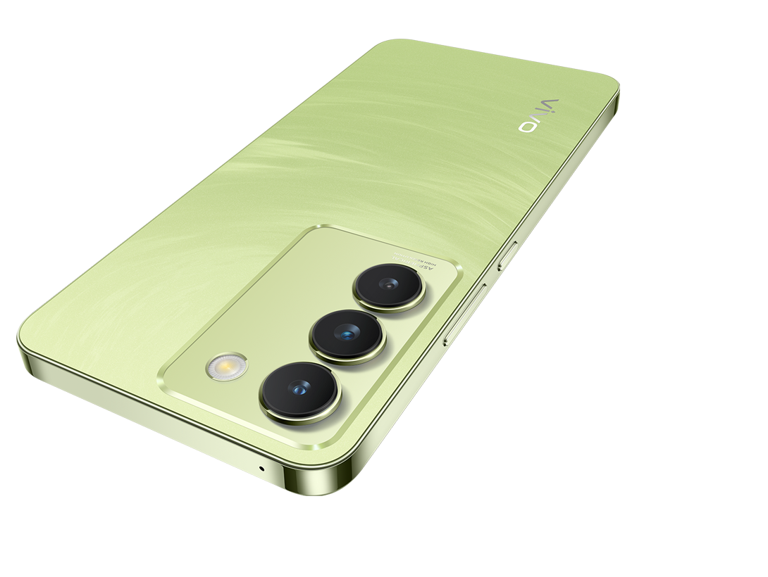 Renk değiştiren tasarıma sahip dalga yeşili renginde vivo V30 Lite