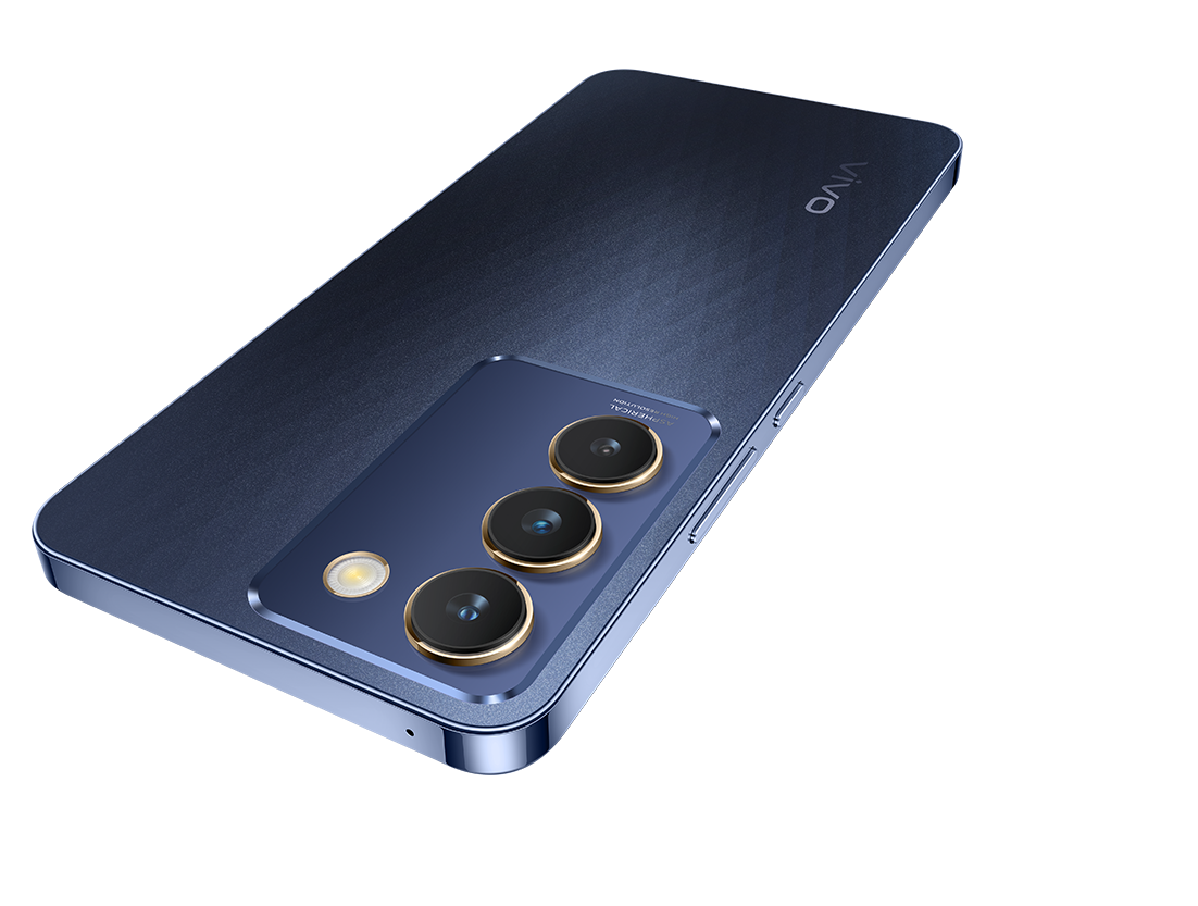 Renk değiştiren tasarıma sahip mercan siyahı renginde vivo V30 Lite