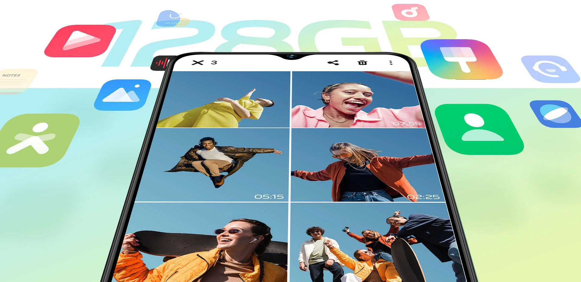 vivo Y18 con 128 GB de ROM+almacenamiento expandible