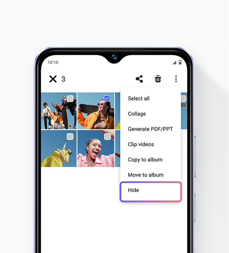 vivo Y28s 5G con función de acceso a fotos ocultas