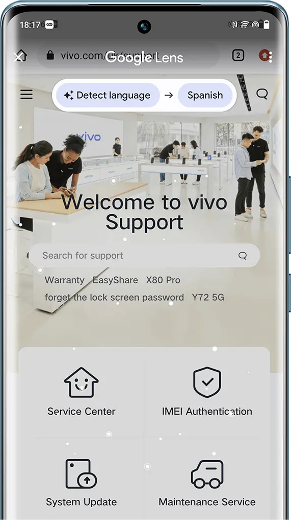 traducción con solo un toque del vivo v29 CL