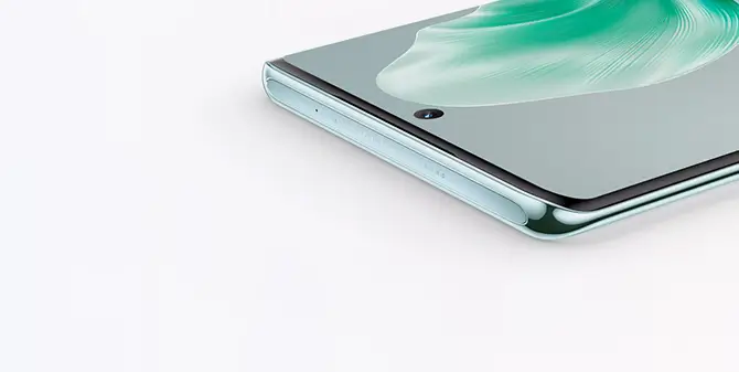 vivo V30 in color waving aqua with 3D curved screen