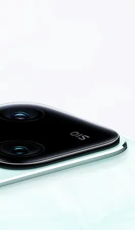 vivo V30 in color waving aqua with one-piece cloud step design