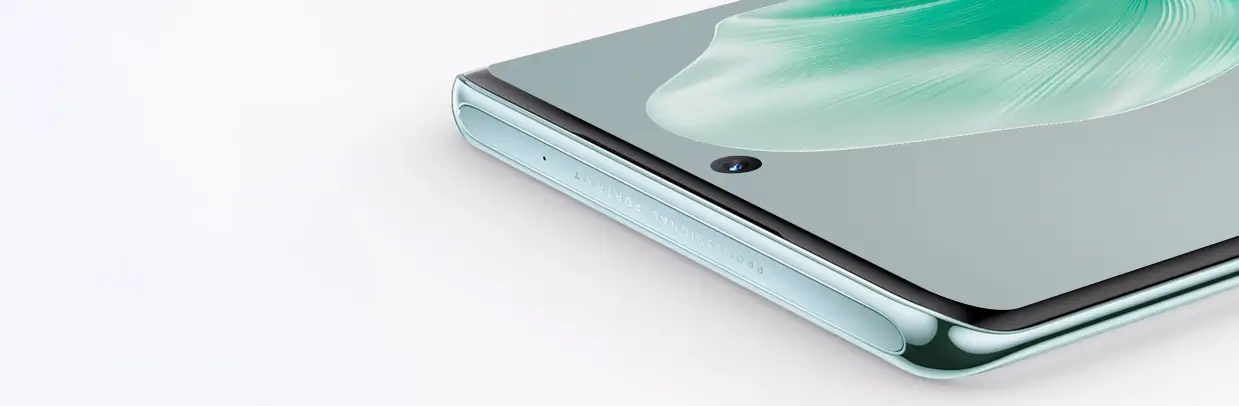 vivo V30 in color waving aqua with 3D curved screen